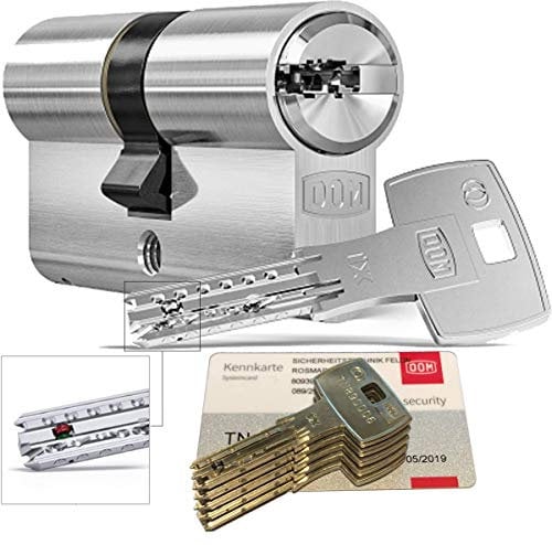 DOM iX Twido 333iX7T Doppelzylinder mit 5 Schlüssel, Länge (a/b) 40/45mm (c= 85mm), mit Sicherungskarte, mit Not- u. Gefahrenfunktion
