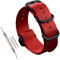 MZBUTIQ 26mm Rot Uhrenarmband Ballistisches Nylon Strap Extra Lang Herren Matte Schwarze Schnalle