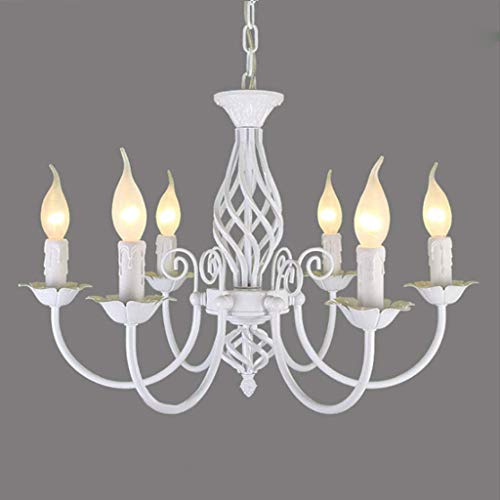 AUCF Pendellampe Retro Metall Industriestil Pendelleuchte Höhenverstellbar E14 Hängelampe Beleuchtung Esszimmer Kronleuchter Wohnzimmer Schlafzimmer Villa Dekoration Deckenlampe Weiß
