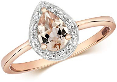 Attractive 9ct Carat Rose Gold Ladies Diamond Solitaire Ring Brilliant Cut H - PK with Morganite WJS28418RSJ