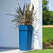 Euro3plast 3014.T4 Duo Blumentopf mit Einsatz Vase für Blumen und Pflanzen, Petrol Blau, 38 x 38 x 80 cm