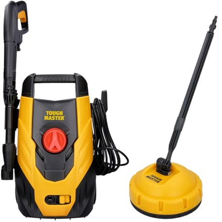 110 Bar 1400W Flow Rate 390 L/H, High Power Washer For Cleaning Car Vehicle Floor Wall Furniture Patio, Compact Lightweight Portable Jet TOUGH MASTER (Pressure Washer + Patio Cleaner)