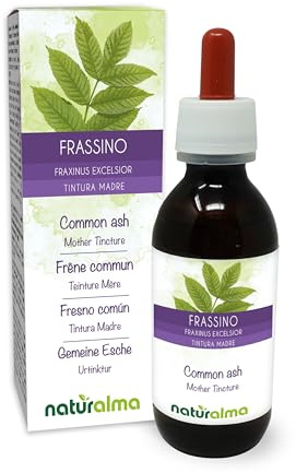 Gemeine Esche (Fraxinus excelsior) Blätter Alkoholfreier Urtinktur Naturalma - Flüssig-Extrakt Tropfen 120 ml - Nahrungsergänzungsmittel - Veganer