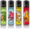 Clipper® Feuerzeuge - 4er Sets -neuste Kollektion + 1x Dhobia Gratis Clipper (Fat Animals) LMC272