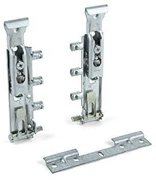 Emuca - Colgador oculto para módulos altos, con pletina, carga 65 Kg, Acero, Cincado, 5 un