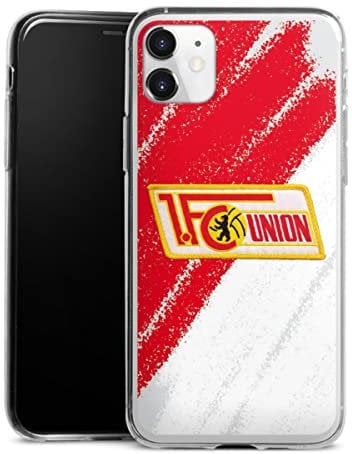 Slim Case extra dünn kompatibel mit Apple iPhone 11 Silikon Handyhülle transparent Hülle Offizielles Lizenzprodukt 1. FC Union Berlin Logo