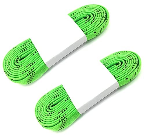 Alephnull Skate hockeysnören inline-hockeysnören vaxade hockeysnören för skridskoåkning anti-sprickur 2 par (grön, 243 cm)