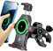 BRCOVAN Aluminum Alloy Motorcycle Phone Mount with 15W Qi Wireless Charger & Vibration Dampener, Metal Waterproof Motorcycle Handlebar Cell Phone Mount Holder Compatible with 4.7''-7.2'' Smartphones