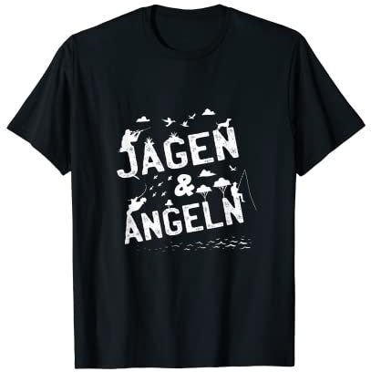 Jagen und Angeln Fischerei Jagd Sprüche T-Shirt