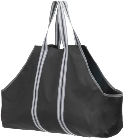 ShelterLogic Kaminholztasche Schwarz/Grau | Tasche für bis zu 23 kg Brennholz | Holzkorb & Feuerholztasche zum einfachen Transport von Holz