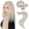 Moresoo Pre Bonded Hair Extensions Blonde U Tip Human Hair Extensions White Blonde Keratin Fusion Hair Extensions 14 Inch 40g/Pack #60A