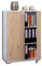 mutatio Kommode Büroschränke Ordnerschränke Schränke 80,2 cm x 109,5 cm x 35 cm Aufbewahrungsschrank Holz Büro Möbel Weiß/Artisan Oak