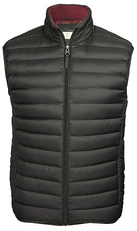 Xact Men's Funnel Neck Quilted Puffer Gilet/Bodywarmer, Mid-Weight Vest with Concealed Zipped Front Pockets (Jet Black) S