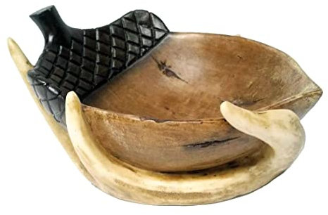 The Bridge Collection Rustikale Eichel und Geweih Schale Dekor – dekorative Eichel im Hirschgeweih Süßigkeitenschale – Fangschale Tischdekoration für Hütte, rustikale Heimdekoration