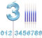 HONGCI Blue 3rd Birthday Candle Number 3 Candle for Birthday Cake with Long Candles, Age 3 Birthday Candle for Cake, 3 Year Birthday Cake Topper Decorations for Boy Birthday Anniversary Blue