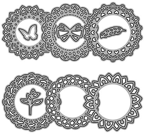 TONAUP 6 STK Stanzschablonen Runde Blumenbordüre, Stanzschablonen Stanzformen, Prägeschablonen, Metall Stanzformen für DIY Scrapbooking handgefertigtes Geschenk Fotoalbum Scrapbook Dekor