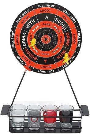 Airshi Glas-Trinkspiel, Interessante Trink-Dartscheibe, Druck Reduzieren, Premium, Wiederverwendbar, Langlebig, Einfach mit Glas zu Spielen, für Casino-Spiele, Party-Dekoration