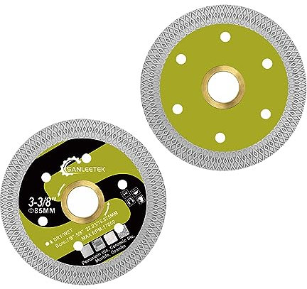 Diamant Trennscheibe für Fliesen 85mm - 2 Stücke X Masche Diamantscheibe für Keramische Fliesen Porzellan Marmor Kunststein für Kreissäge SANLEETEK