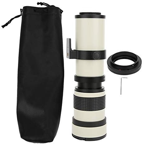 Focusg Lente de Montura E 28 × 9 × 9 420800 Mm Apertura F 8.316 Telescopio de Enfoque Manual Completo Teleobjetivo con Zoom para Cámara con Montura EF-S