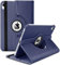 World biz Custodia rotante per iPad di 10a generazione (2022) da 10,9 pollici – Custodia a libro in pelle con rotazione a 360 gradi, custodia protettiva con supporto e accensione automatica (blu navy)