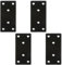 4 Pcs Metal Plate With Holes Wood Connector Brackets Mending Plates For Wood Black Flat Mending Metal Brackets Stainless Steel Bracket Metal Plate With Holes For Furniture Wood Shelves Cabinet