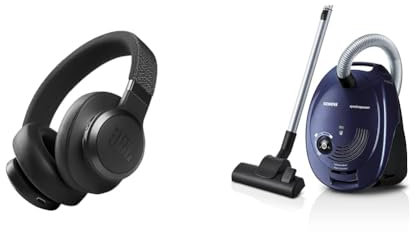 JBL Live 660NC kabelloser Over-Ear Bluetooth-Kopfhörer in Schwarz & Siemens Staubsauger mit Beutel synchropower VS06A111, Bodenstaubsauger