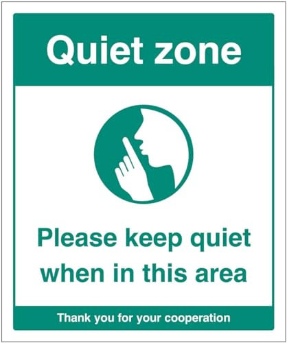 Zone silencieuse Veuillez garder le silence lorsque vous êtes dans cette zone (étiquette de sécurité en vinyle autocollante)