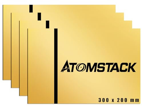 ATOMSTACK Lot de 4 tableaux gravés au laser, bicolores, 30 x 20 cm, pour panneaux de jardin, de terrasse, de porte de bureau, muraux, miroirs gravés au laser, noirs