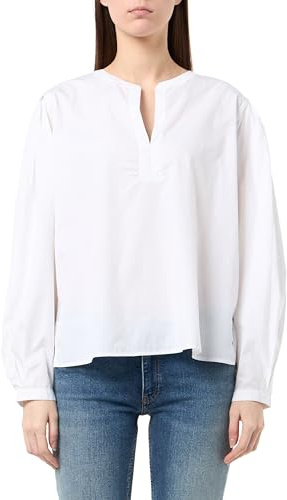 Tommy Hilfiger Damen L/S Blusen, Weiß (Th Optic White), 64