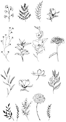 Sizzix™ Stempelset, transparent, 17 Stück — Garden Botanicals von Lisa Jones