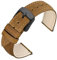ANNEFIT Uhrenarmband 18mm für Herren Damen, Lederarmband Vintage mit Schwarze Schnalle, Schnellverschluss Ersatzarmband (Hellbraun)