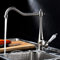 Nostalgie Küche Rustikale Armatur Küchenarmatur Wasserhahn Mischbatterie Mischbatterie Spülbecken mit Wasserhahn Messinggriffe 360 Einstellbar)/Gebürstet