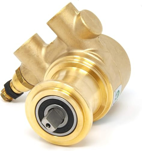 MacMaxe Fluidotech Messing-Drehschieber-Wasserpumpe, 52 GPH (200 L/h), Klemmanschluss, für gewerbliche Espressomaschinen | Klemmanschluss Drehschieber-Wasserpumpe für kompatible handelsübliche Espressomaschinensysteme