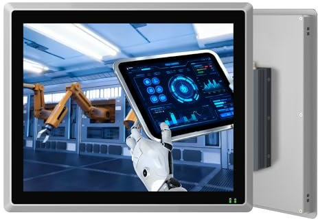 SunKol 19 Panel PC Industriel Fanless IP65 Écran Tactile Tout-en-Un | Embedded Computer avec Auto Power-on, I7-7500U Processor,Dual LAN,HDMI,USB,Ports Série pour HMI,Automatisation Industrielle