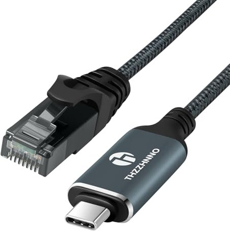 Thzzhnno USB C to Ethernet Cable 3M, Type C to RJ45 Gigabit LAN Network Adapter Cord,Directly Connected,Thunderbolt 3/4 Compatible for MacBook Pro/Air, iPad Pro, iPhone 15 Series,Galaxy S24