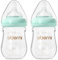 Oberni Babyflaschen aus Glas mit Silikon Sauger Größe 1, Milchflasche Weiter Öffnung, Babyflasche mit Anti-Colic-Ventil für Neugeborene Babys ab 0+ Monate, 150ml, Blau, 2 Stück