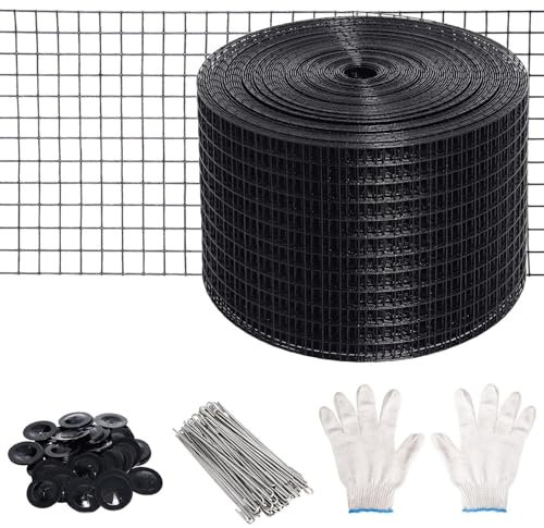 Kit de Clôture de Protection pour Panneaux Solaires,15 cm X 30 m Grillagé Anti-Pigeons en PVC pour Panneaux Solaires Contre,70 Fixations en Acier Inoxydable Unité