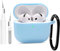 Teyomi Silikon Hülle Kompatibel mit AirPods 4. Generation mit Reinigungsset, Schutzhülle Kompatibel mit AirPods 4 Case mit Karabiner, Unterstützt kabelloses Laden, Stoßfest, Weich(hellblau)