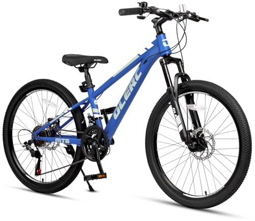 Glerc Skyline 20-24-Zoll Kinder Mountainbike für Jungen Mädchen, Kinderfahrrad für 6-18 Jahre alte Teenager, 21 Speed-Fahrrad mit vorderer Aufhängung & Scheibenbremsen, mehrere Farben