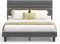 VASAGLE Polsterbett, Bettgestell, Doppelbettgestell, passend für 160 x 200 cm Matratze, verstellbares gepolstertes Kopfteil, Bettrahmen, Metall, Massivholz, modern, schiefergrau RMB505G01