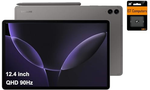 SAMSUNG Galaxy Tab S9 FE+ Plus 12.4” Android Tablet Touchscreen (8GB RAM, 256GB Storage, 18-hr Long Battery Life, S Pen, 1 Front Camera + 2 Rear Cameras, Lightweight Durable Design) SM-X610, Gray