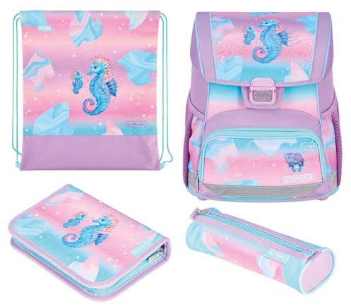 Herlitz Kinder Loop Plus Grundschulranzen, Flieder, Türkis, Rosa