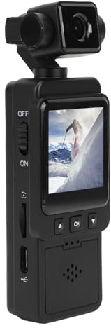 Luocute 1080p Vlog Camcorder, Video -Camcorder 270 Grad und 180 Grad Linsen Rotation mit Weitwinkel, Nachtsicht, Brustclip, Stativmontage, 1,53 HD -Bildschirm, Transfer