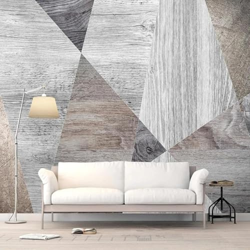 XLMING Retrò Venature Del Legno Geometria Finitura Marmo Arte 3D Carta Da Parati Lusso Casa Soggiorno Divano Mobili Floreale Camera Letto TV Sfondo Muro-150cm×105cm