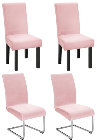 Dmyifan 4er Set Stuhlhussen für Schwingstuhl, Stretch Samt-Stuhlbezug aus Velvet Velour, Elastisch & Waschbar, Chair Cover für Esszimmerstühle, Hotel & Bankett