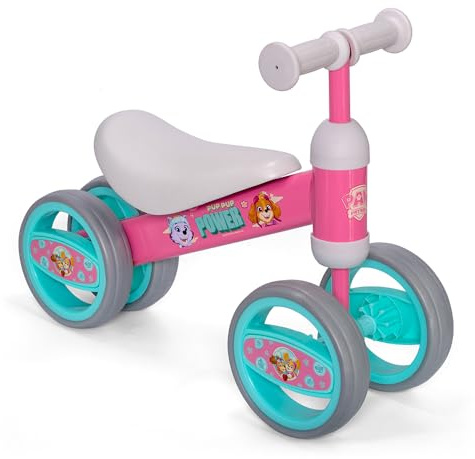 Bicicletta per bambini con 4 ruote per bambini a partire da 1 anno, Spiderman Paw Patrol e Stitch Design, Balance Bike per ragazzi e ragazze, max. 20 kg (rosa)