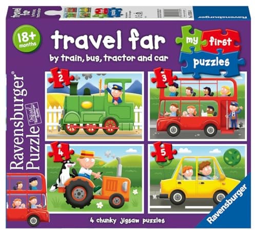 Ravensburger Travel Far My First Jigsaw Puzzles for Kids Age 18 Months and Up - 2, 3, 4 & 5 Piecees - Educational Toys for Toddlers