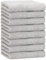 Betz 8 Stück Handtücher Set Größe 50 x 100 cm Handtuch Premium 100% Baumwolle Farbe Silbergrau