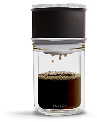 Fellow Stagg Pour-Over Dripper & Double Wall Glass Kit 10 oz [X], Stainless Steel Vacuum Insulated, Non-Clogging, Fast Drip, Includes 15 Coffee Filter Papers