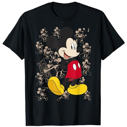 Disney Mickey Mouse Many Mickeys Background Graphic T-Shirt T-Shirt